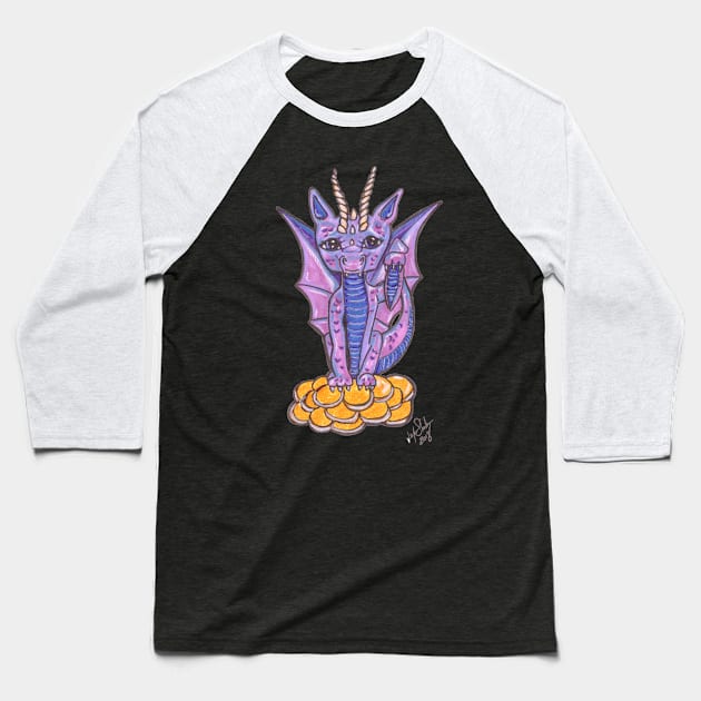 Lucky Dragon Baseball T-Shirt by JenStedman73